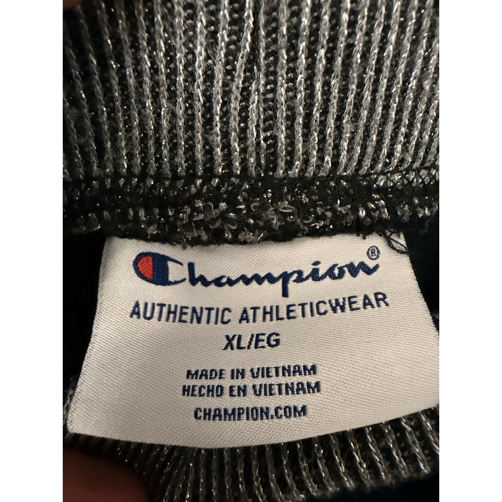 Champion Jogger Pants Women's XL Black Silver Cuff Leg - Picture 4 of 8